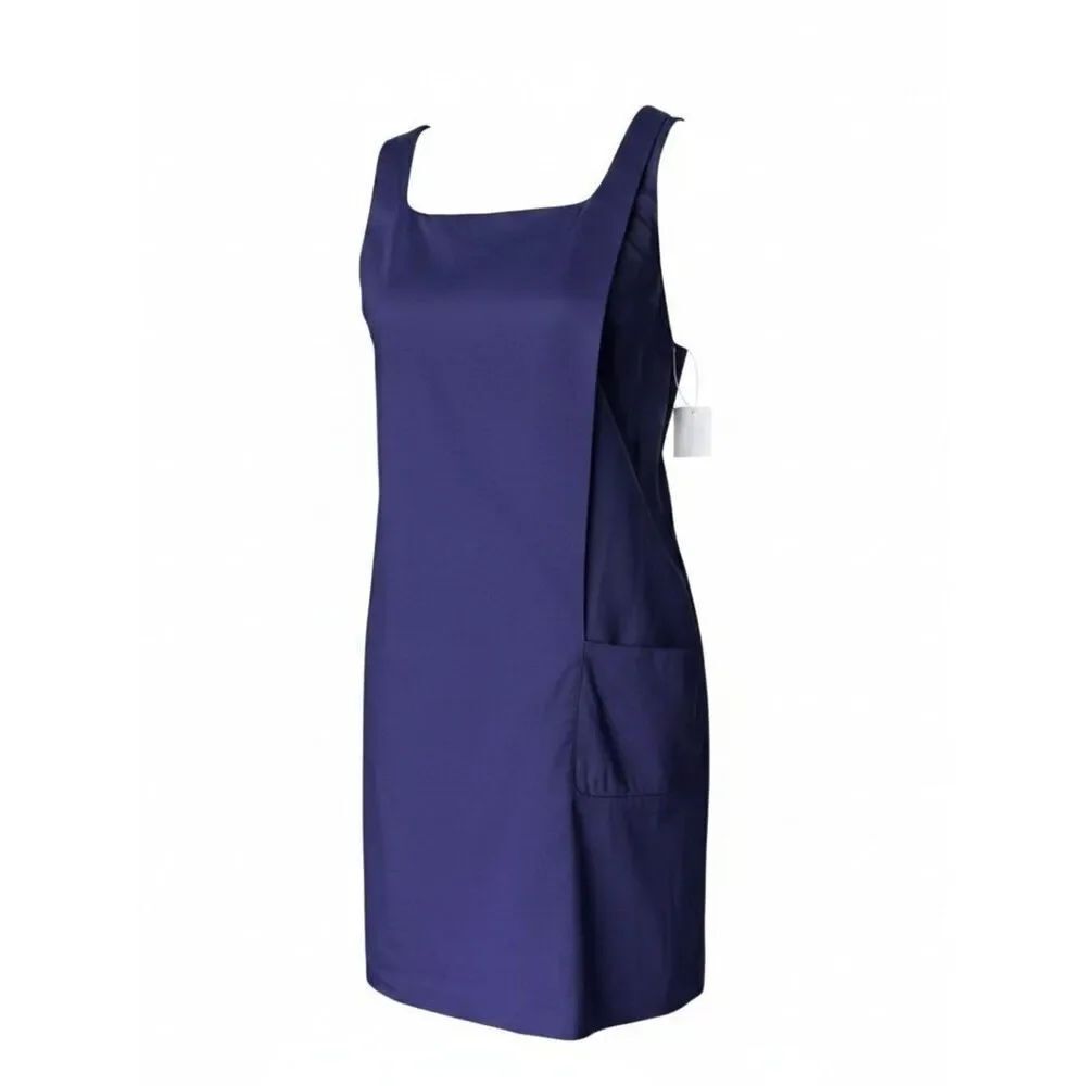 Moschino Aeffe Navy Shift Dress Mesh Panel NWT Size 4 Vintage